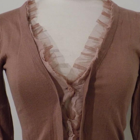 J. CREW Chestnut Brown Cardigan Sweater, Small - Picture 2 of 3